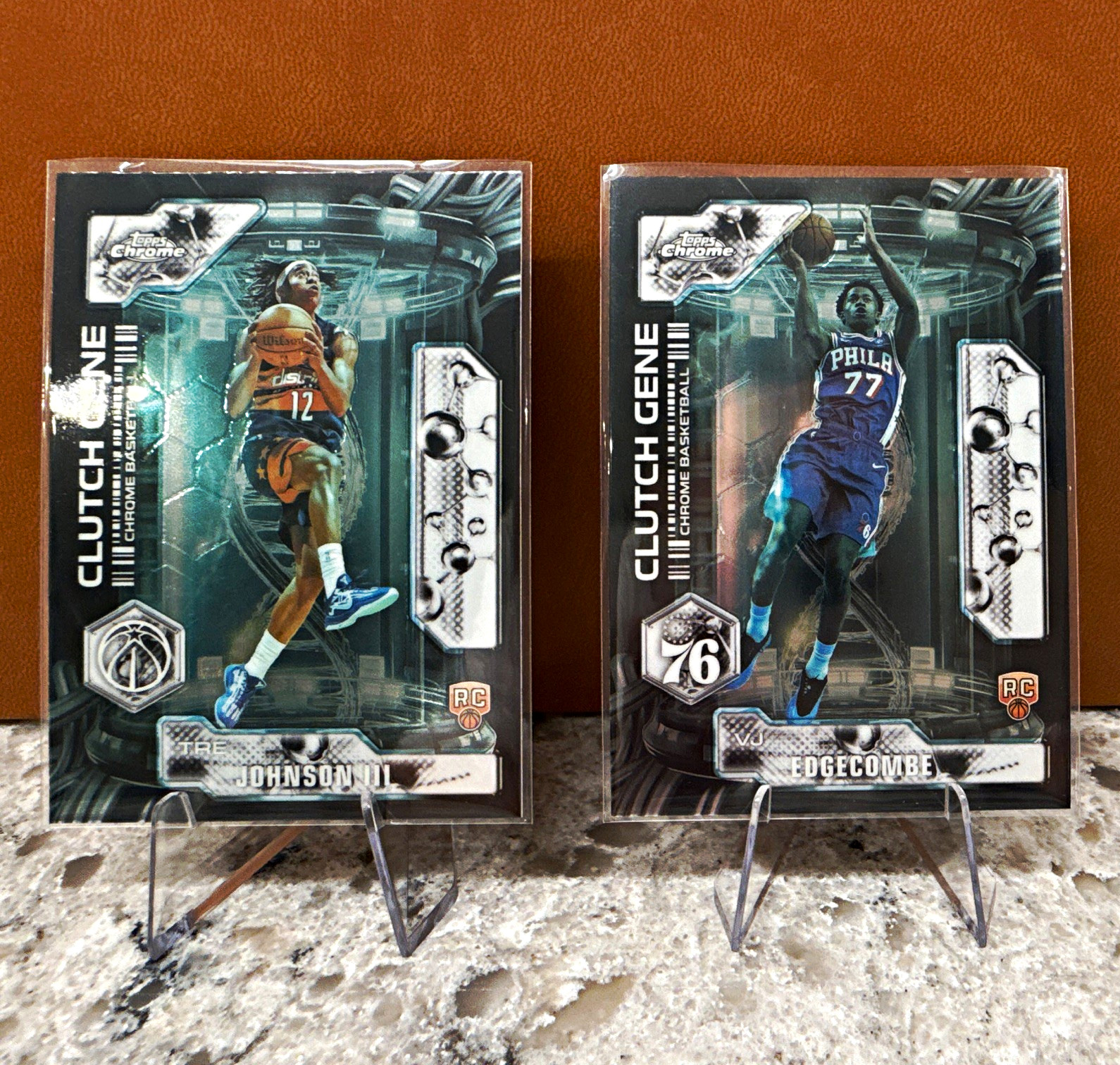 Topps 2024-25 Chrome Basketball Clutch Gene Insert Lot (2) CG-13 CG-16 Topps 2024-25 Chrome Basketball Clutch Gene Insert Lot (2) CG-13 CG-16