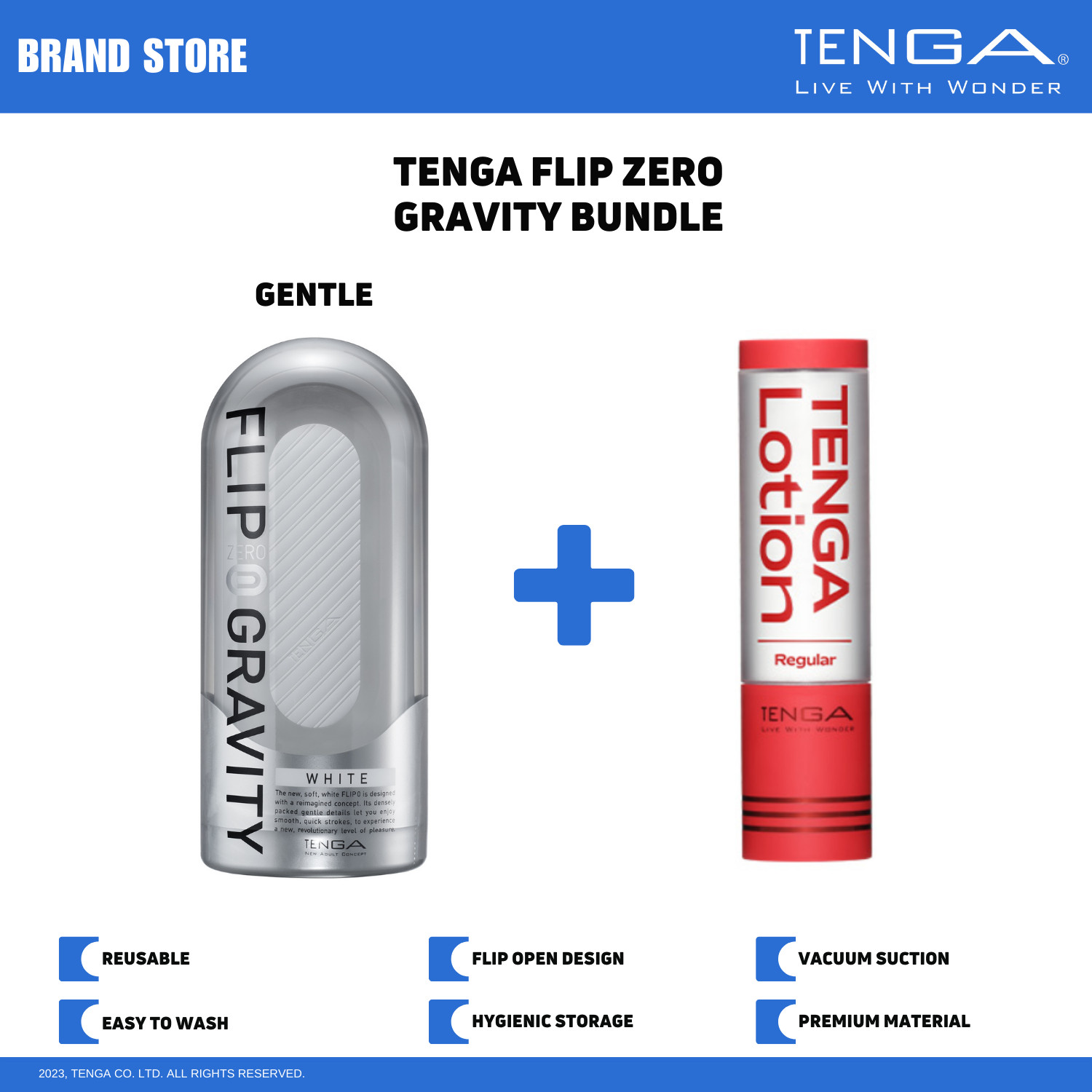 TENGA Flip Zero Gravity Male Reusable Masturbator/ Stroker & Lotion Bundle