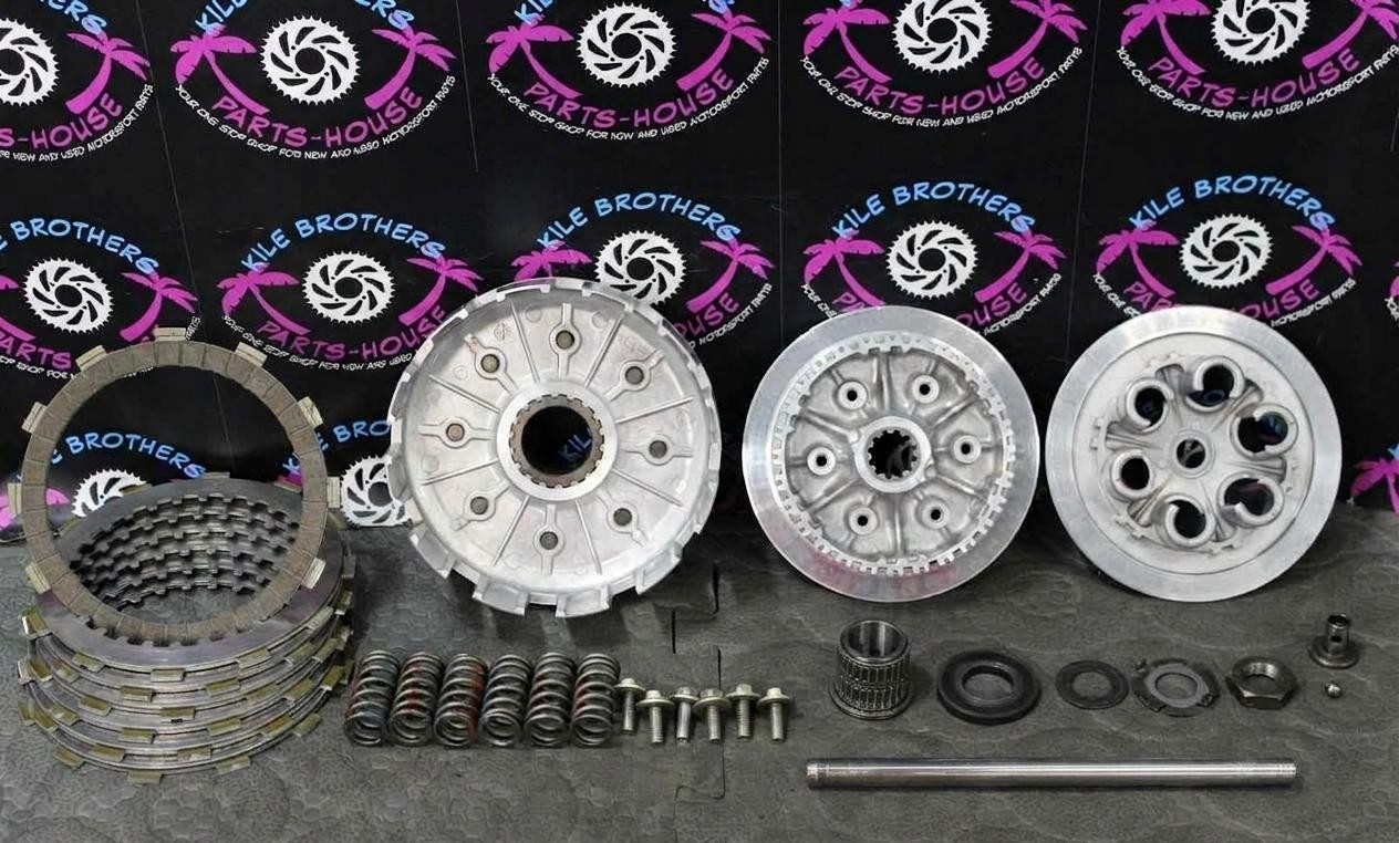 1986 Honda CR500R OEM COMPLETE CLUTCH PLATES BASKET HUB BOSS PLATE ROD ASSY GOOD