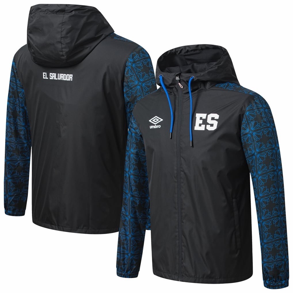 El Salvador National Team Umbro Full-Zip Hooded Rain Jacket - Black