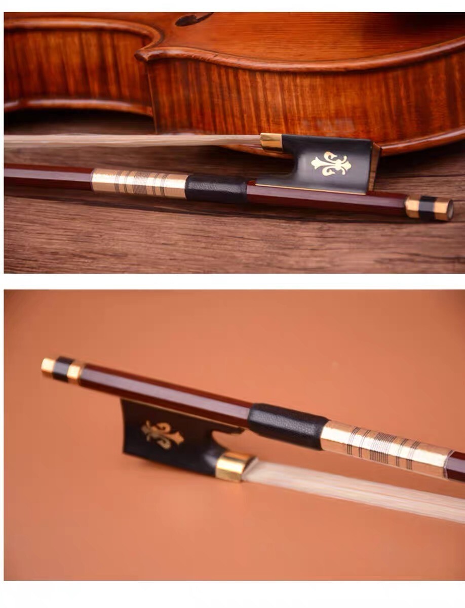 4/4 Size Violin Bow. Brazilwood Stick. Natural Mongolian Horsehair 4/4 Size Violin Bow. Brazilwood Stick. Natural Mongolian Horsehair