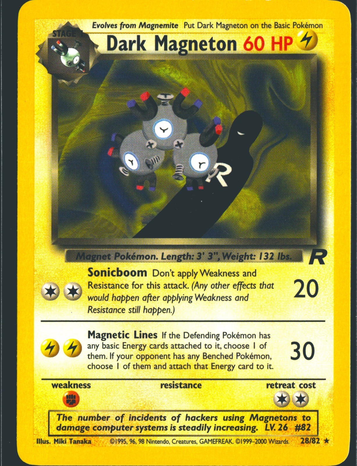 Dark Magneton 28/82 Rare Team Rocket Pokemon Unlimited Lightly Played