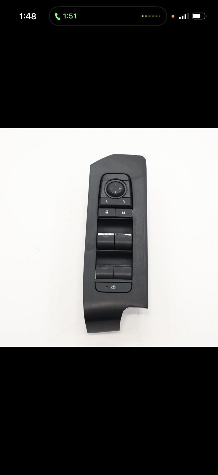 Toyota driver-side master power window switch for the 2024–2026 Toyota Tacoma