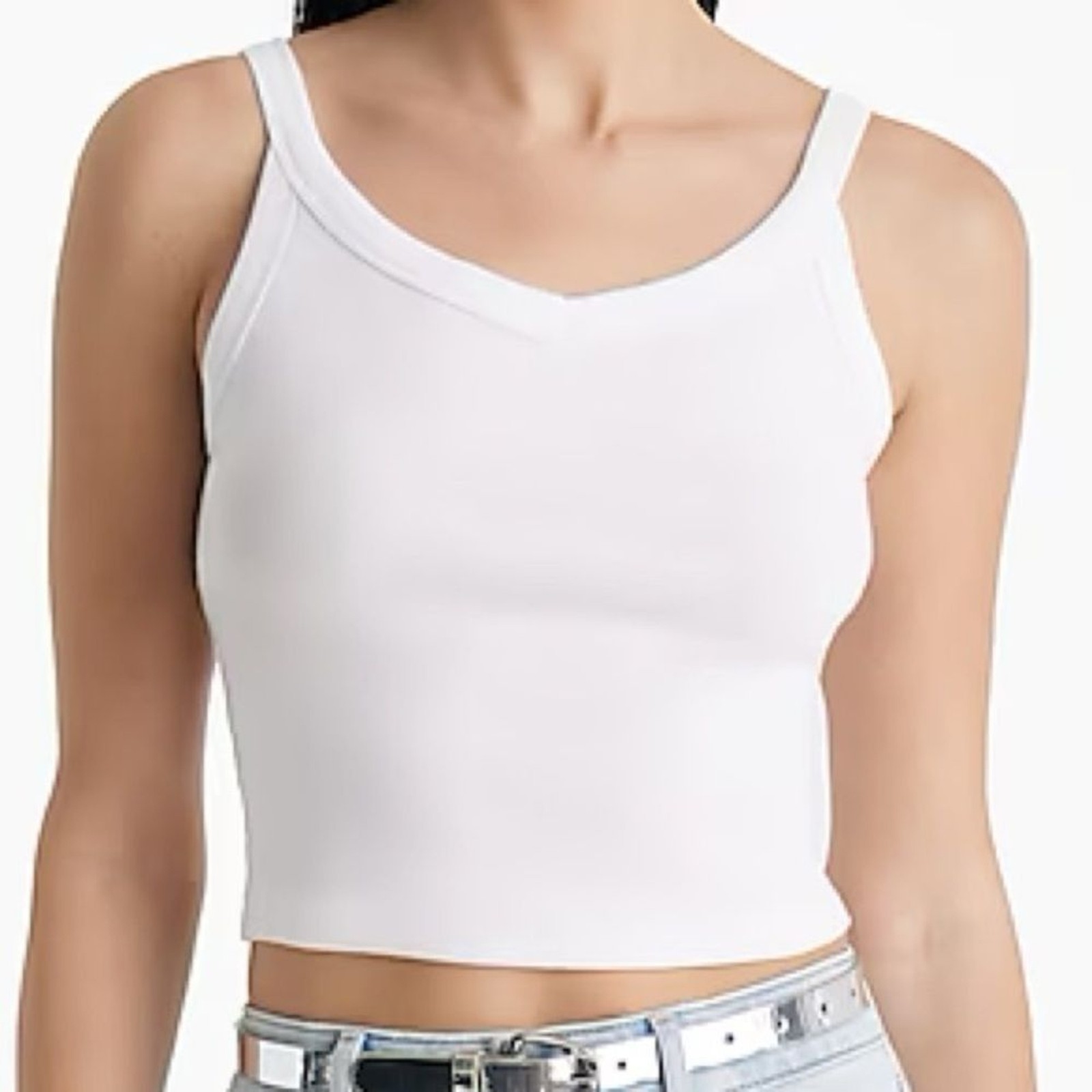 Express Fitted Scoop Neck Cropped Tank