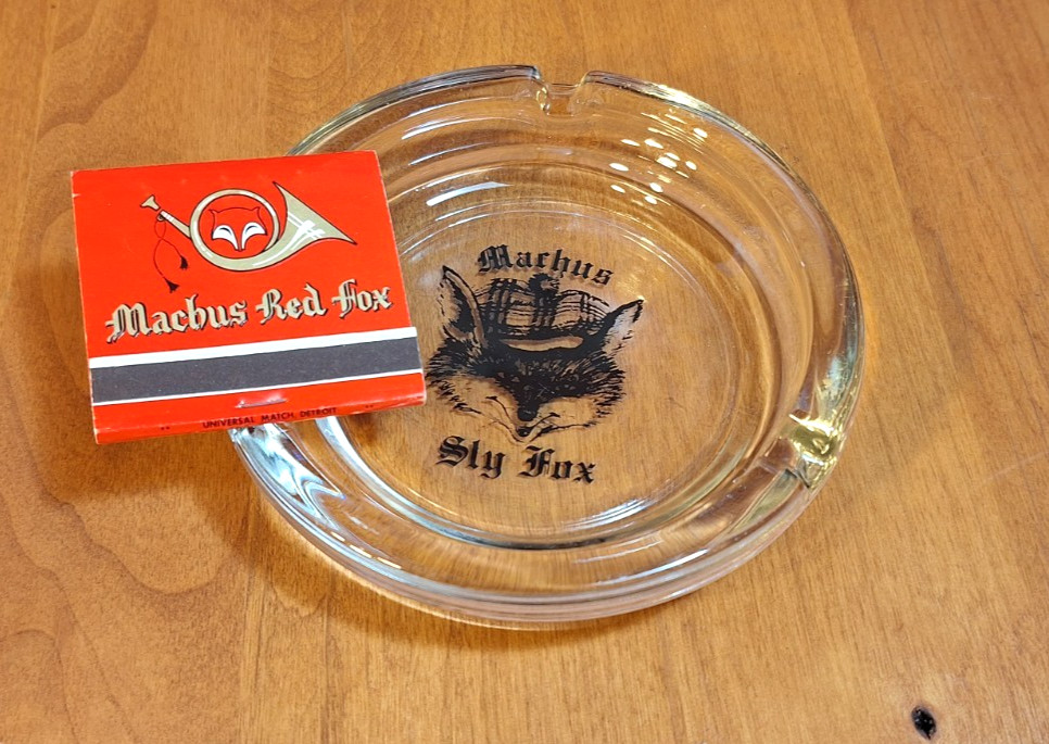 Machus Red Fox Vintage Matches and Machus Sly Fox Ashtray