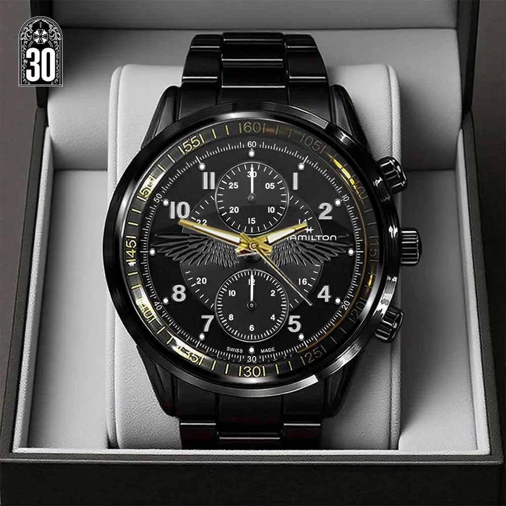 Resident Evil Requiem x Leon Scott Kennedy Black Stainless Steel Watch