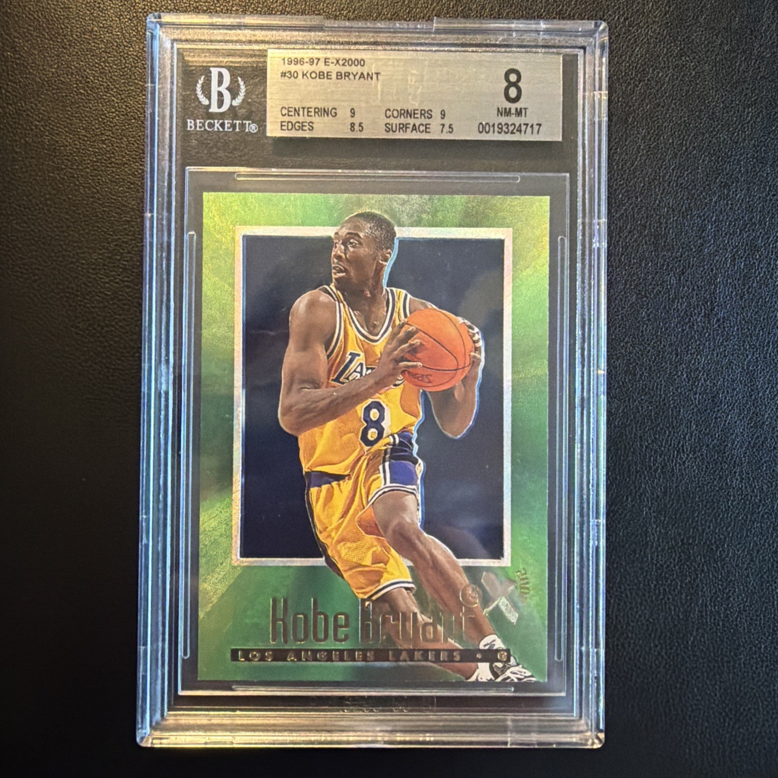 SkyBox 1996-97 E-X2000 Kobe Bryant #30 (RC) BGS 8 Graded Lakers