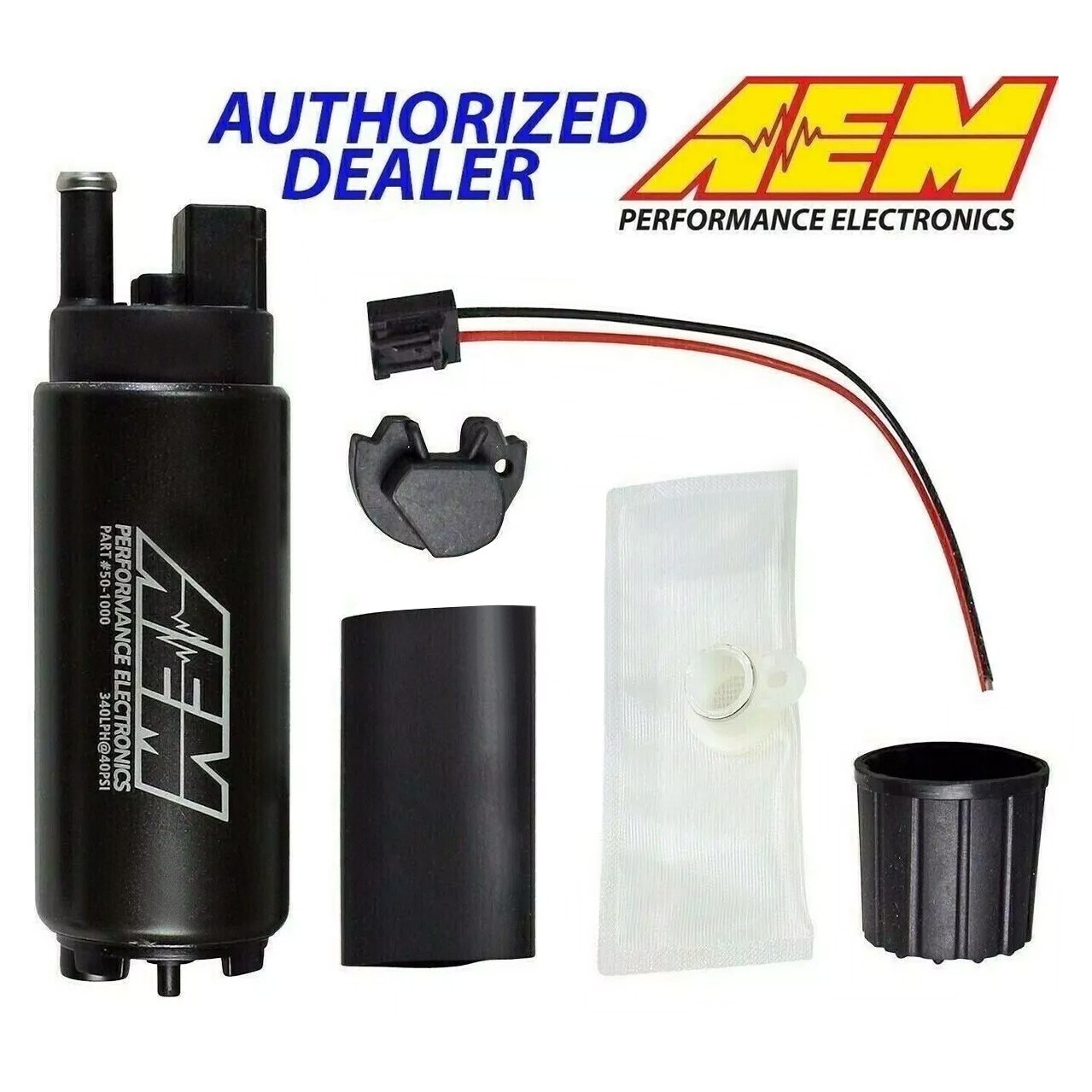 AEM 50-1000 340LPH Intank EFI Fuel Pump w/ Strainer & Install Kit