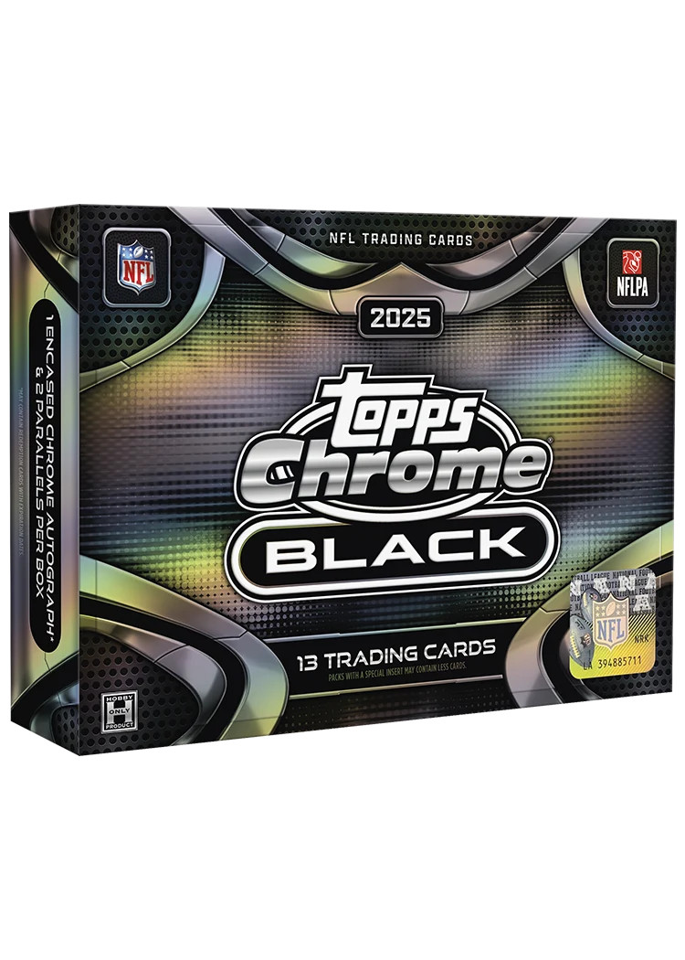 PYT #8154 - 6x 2025 Topps Chrome Black Football Hobby Boxes (Half Case)