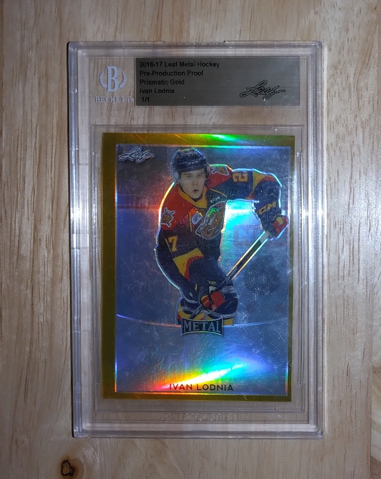 2016-17 Leaf Metal Prismatic Pre Production proof  Gold  1/1  Ivan Lodnia  BGS