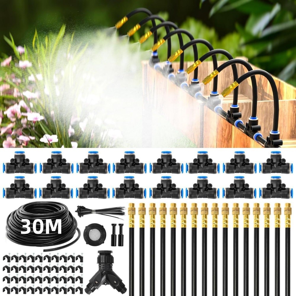 100ft Adjustable Drip Irrigation Kit Automatic Garden Watering System 360° Drip 100ft Adjustable Drip Irrigation Kit Automatic Garden Watering System 360° Drip