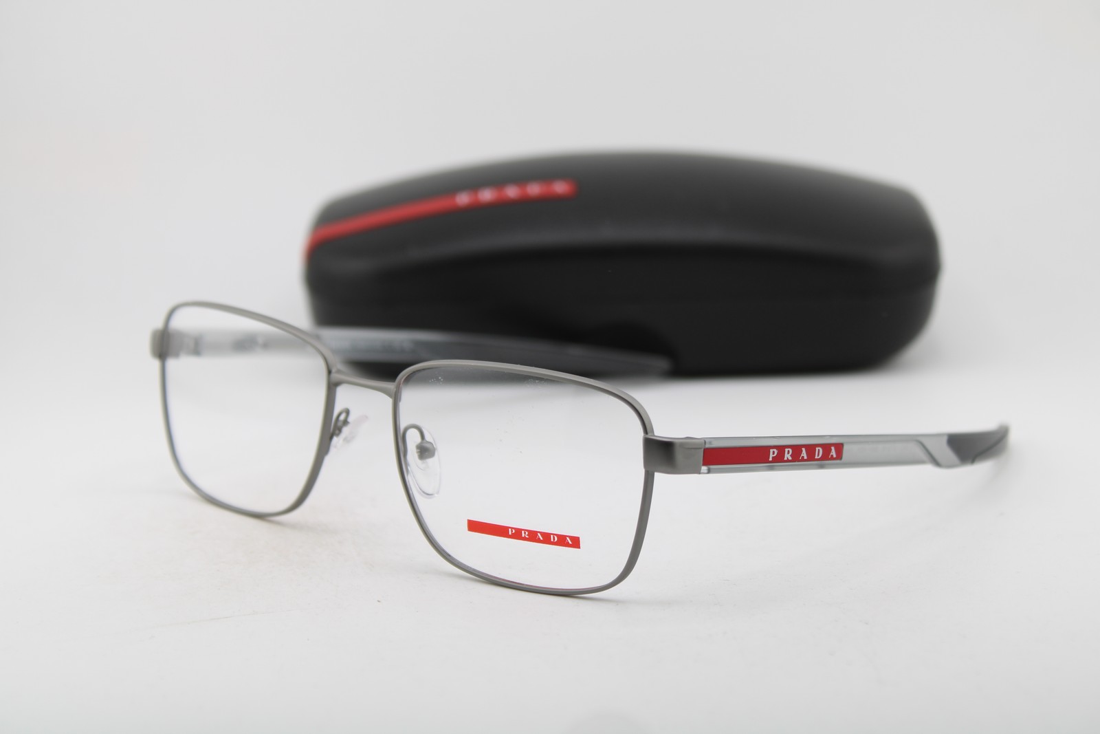 NEW PRADA SPORT VPS 54O DG1-1O1 CLEAR GREY GUNMETAL AUTHENTIC EYEGLASSES 57-18 NEW PRADA SPORT VPS 54O DG1-1O1 CLEAR GREY GUNMETAL AUTHENTIC EYEGLASSES 57-18