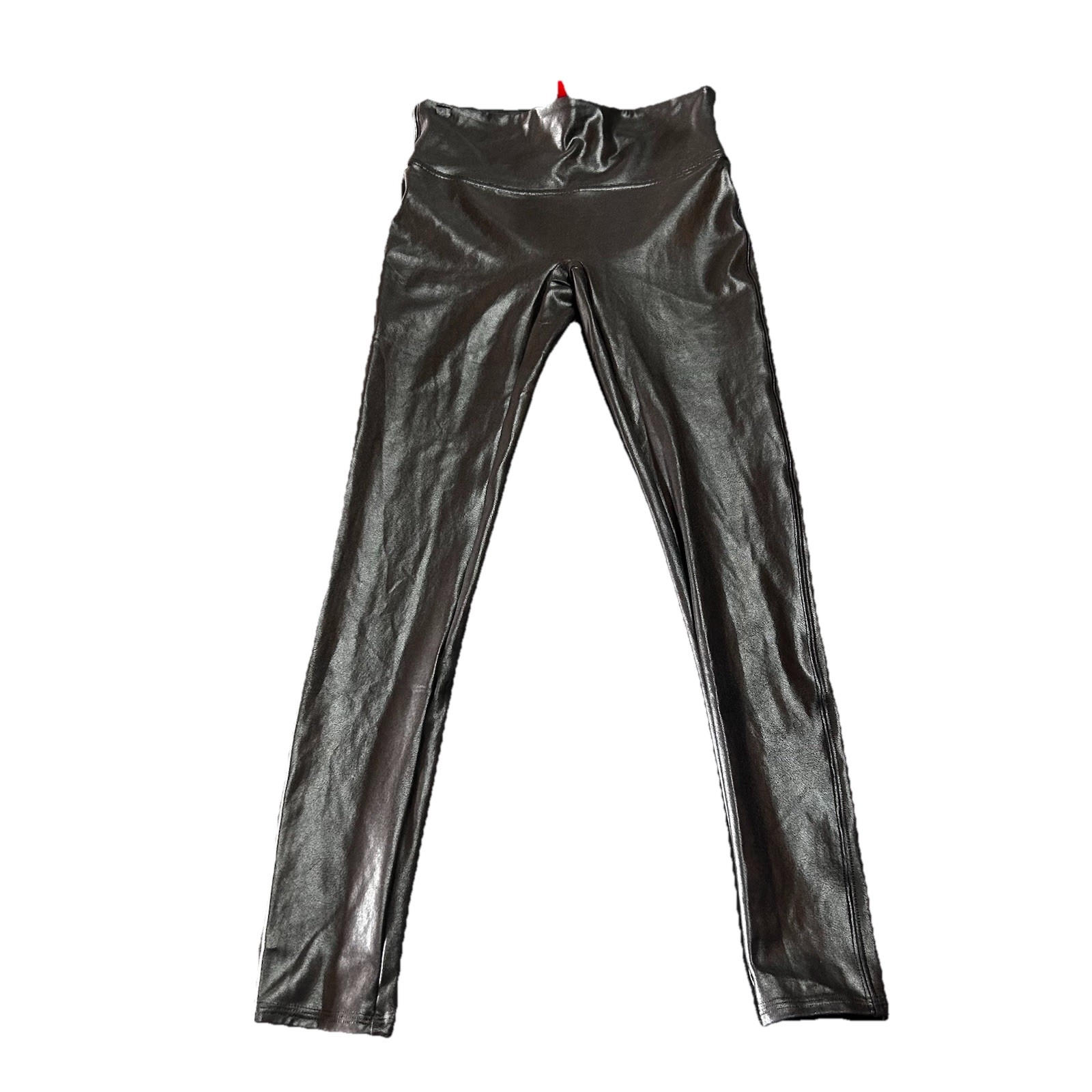 Spanx Faux Leather Leggings Womens SZ M Mid Rise Black Pull On Stretch Spanx Faux Leather Leggings Womens SZ M Mid Rise Black Pull On Stretch