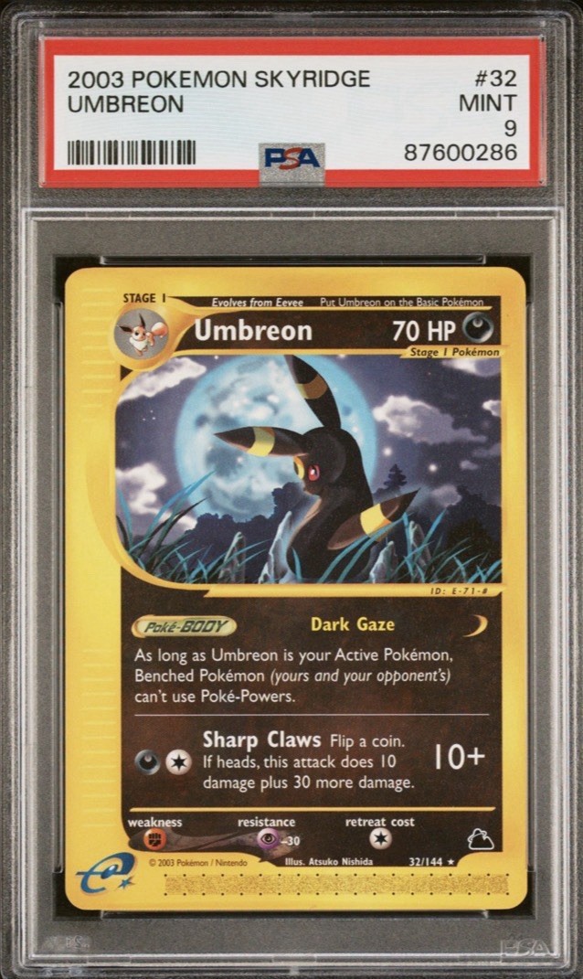 Umbreon 32/144 Skyridge Rare 2003 English PSA 9 Umbreon 32/144 Skyridge Rare 2003 English PSA 9