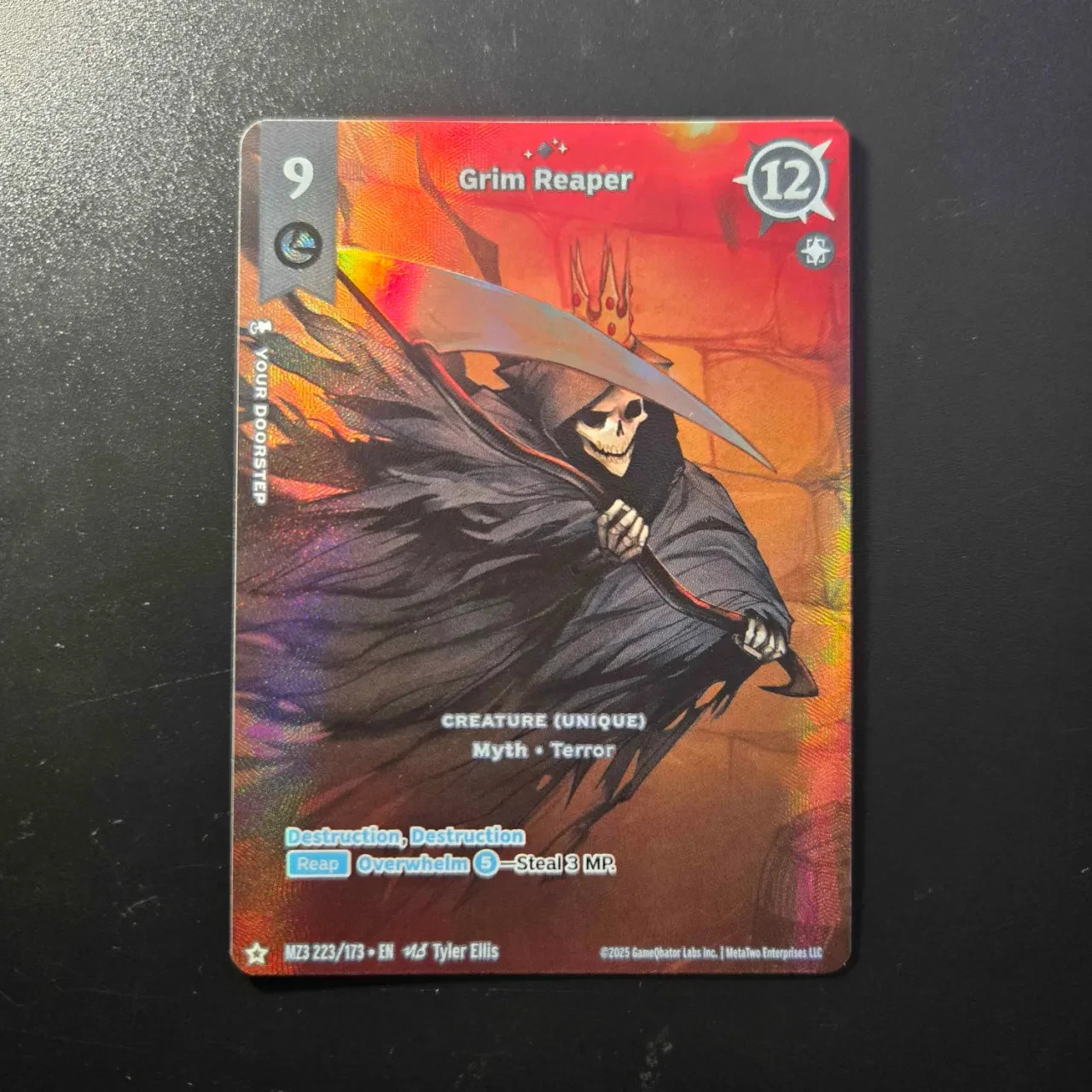 Grim Reaper MZ3 223/173 Hidden Rare Metazoo TCG 2025 Secret Shadows Card Grim Reaper MZ3 223/173 Hidden Rare Metazoo TCG 2025 Secret Shadows Card