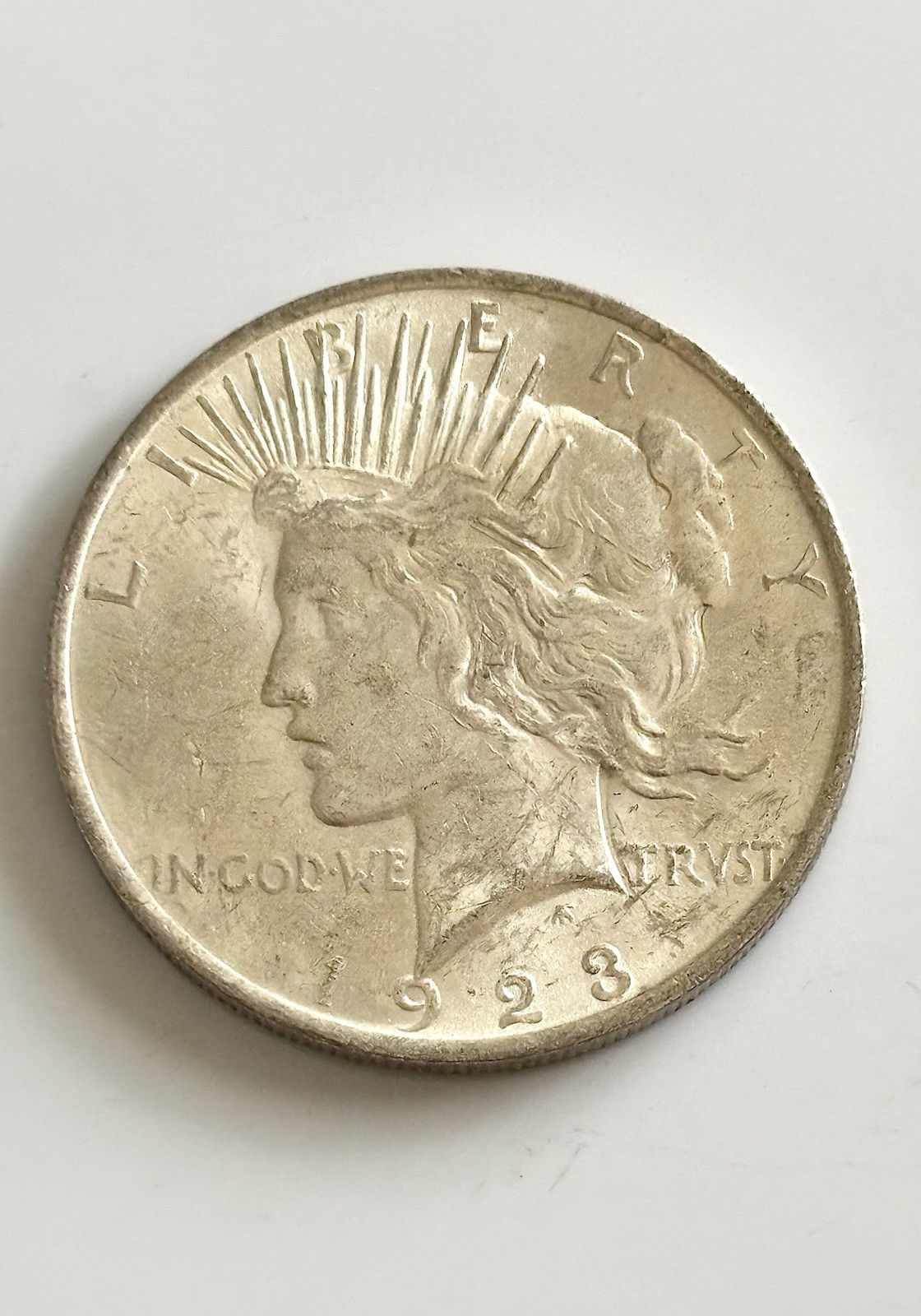 1923-P Peace Silver Dollar 90% Silver Fine-XF (Melt Price) 1923-P Peace Silver Dollar 90% Silver Fine-XF (Melt Price)
