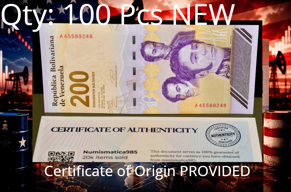 100 x Venezuela 200 Digitales Million 2023 UNC Banknote + COA – NEW  W/COA.