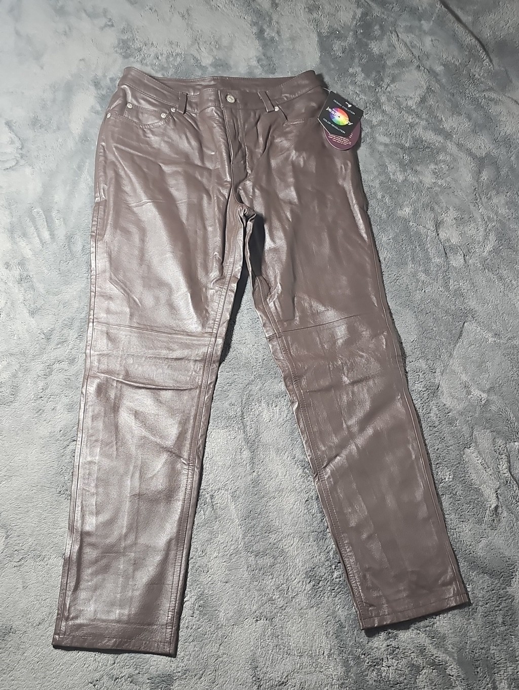 Vintage Deadstock Newport News Brown Leather Pants Size M New