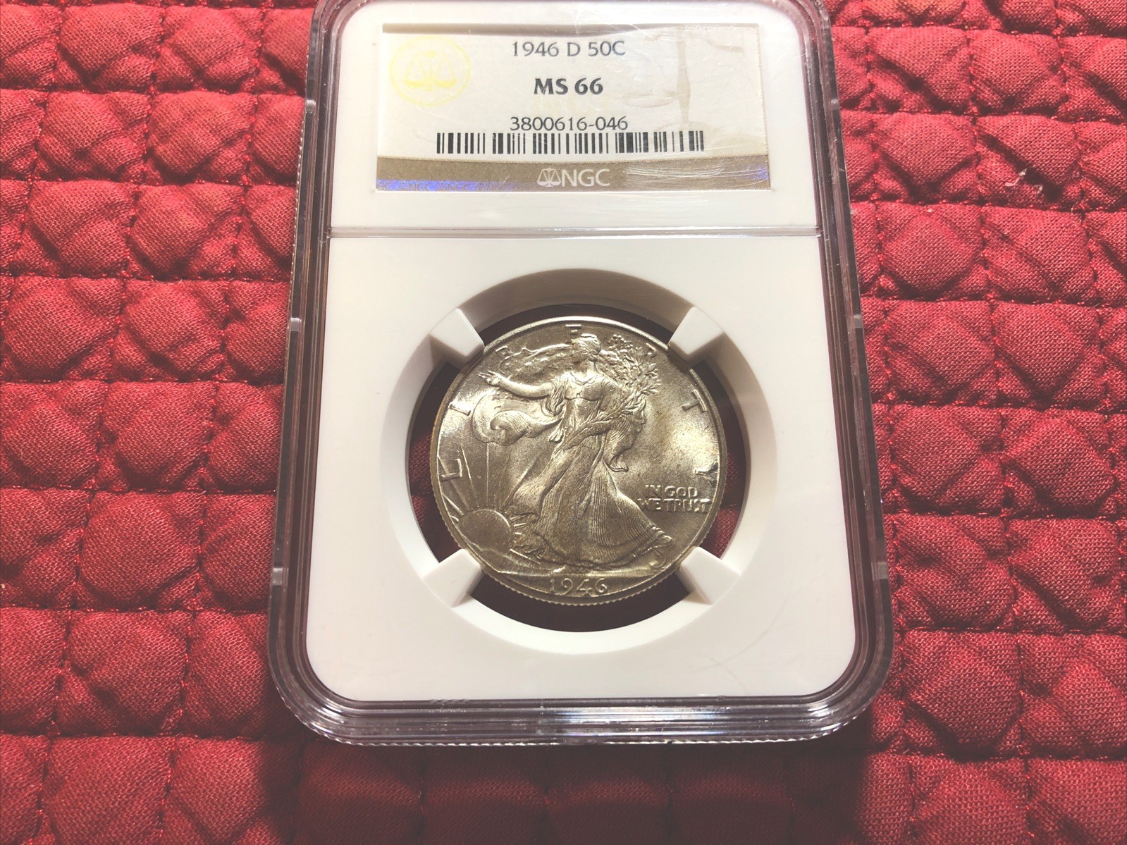 1946 D NGC MS66 Walking Liberty Half Dollar 50c Beautiful Coin 