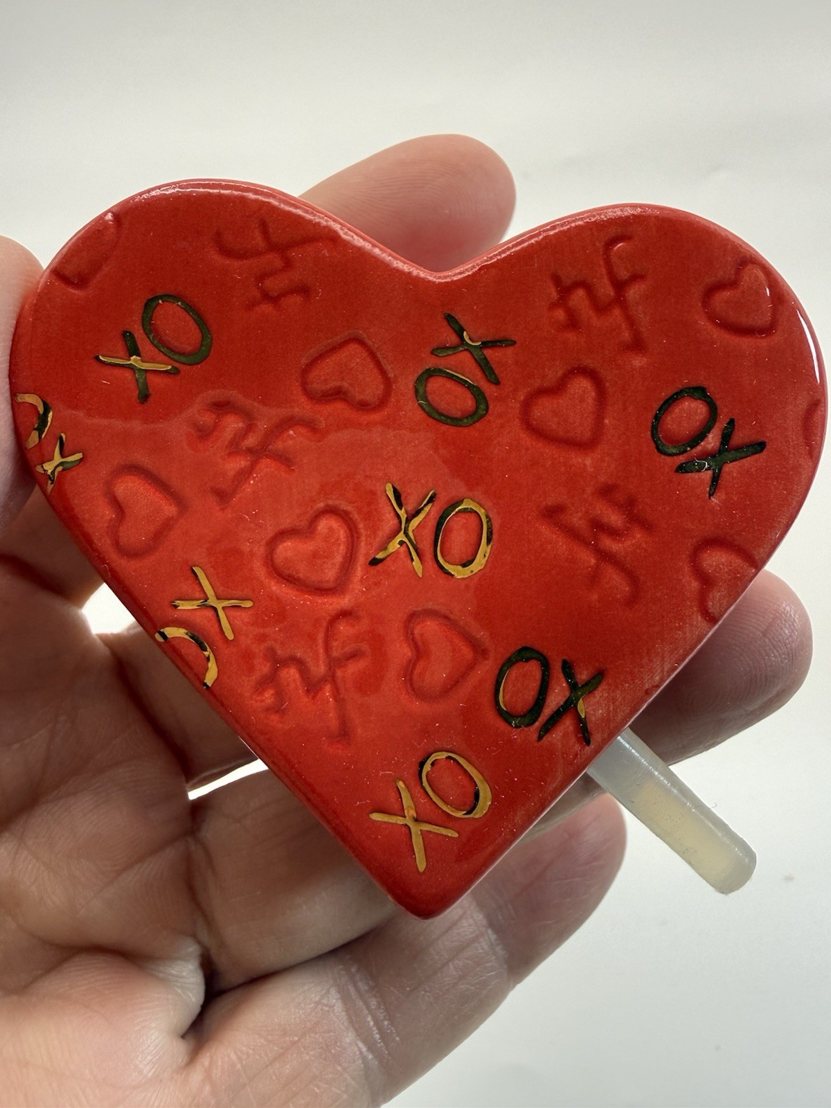 Nora Fleming Red Heart Mini NF & Gold XO Rare-Retired