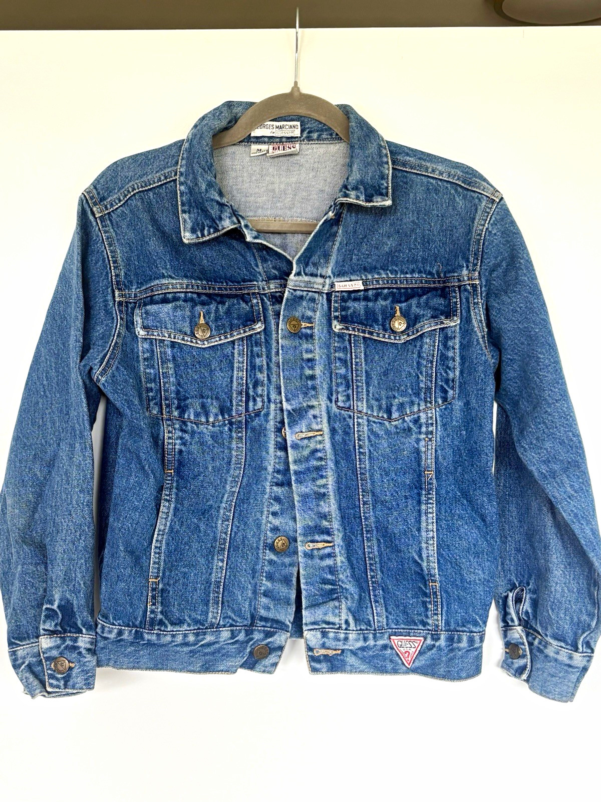 Vintage GUESS Georges Marciano Women Blue Collared Button Pocket Denim Jacket M Vintage GUESS Georges Marciano Women Blue Collared Button Pocket Denim Jacket M