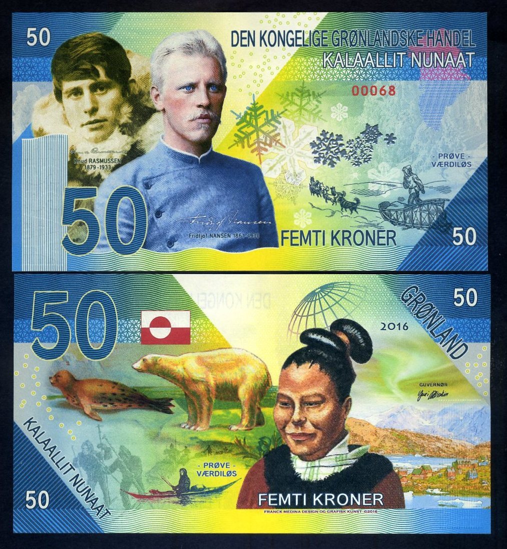Greenland, 50 Kroner, 2025, Private Issue Kamberra, UNC Rusmussen, Nansen F