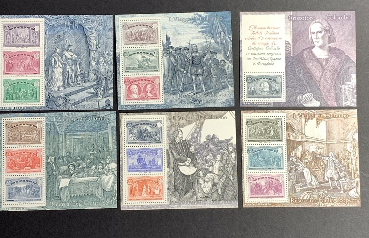 ITALY Scott Catalog #1883-1888. 6 Souvenir Sheets. MNH XF