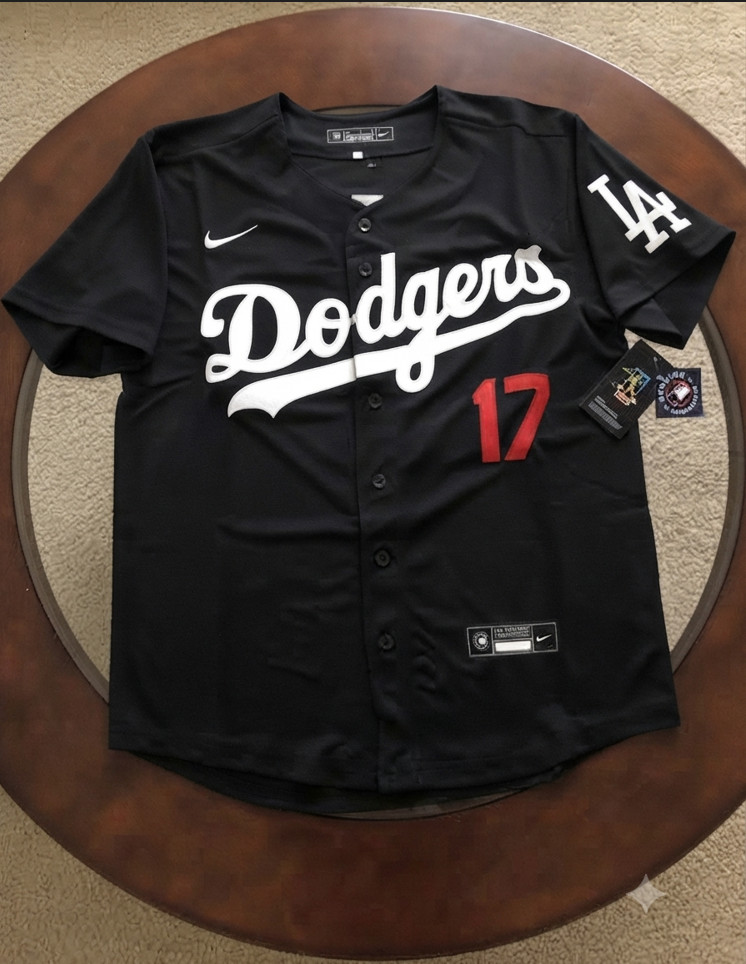 NWT Shohei Ohtani Los Angeles Dodgers Men's Black Away Jersey Stitched #17
