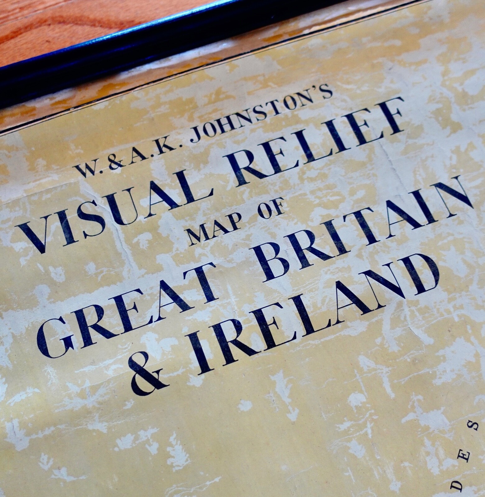 Vintage Pull Down School Map UK Great Britain Ireland 1950’s Large Johnson