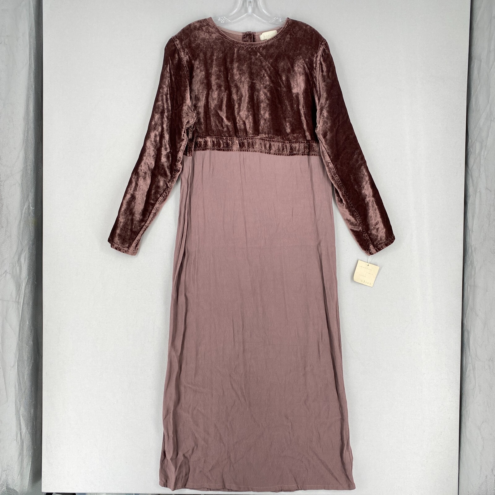 NWT Vintage J.Jill Velour Gauze Peasant Maxi Dress Size Medium Rosewood Renfair