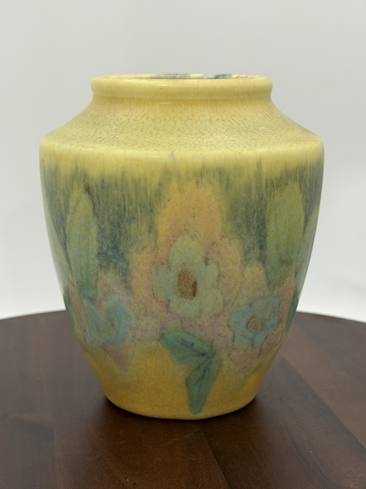 Rookwood Pottery 1928 Decorated Mat Green Floral Ceramic Vase 1925 Delia Workmun