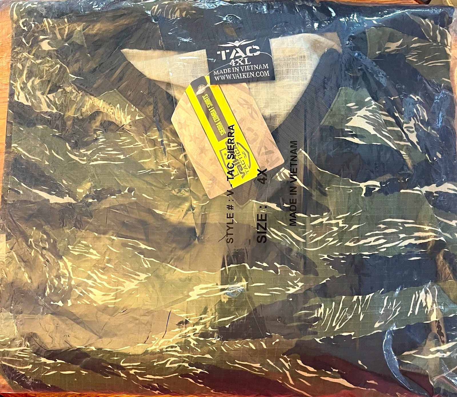 Valken V-TAC Sierra Tiger Stripe Combat Shirt 4XL Valken V-TAC Sierra Tiger Stripe Combat Shirt 4XL