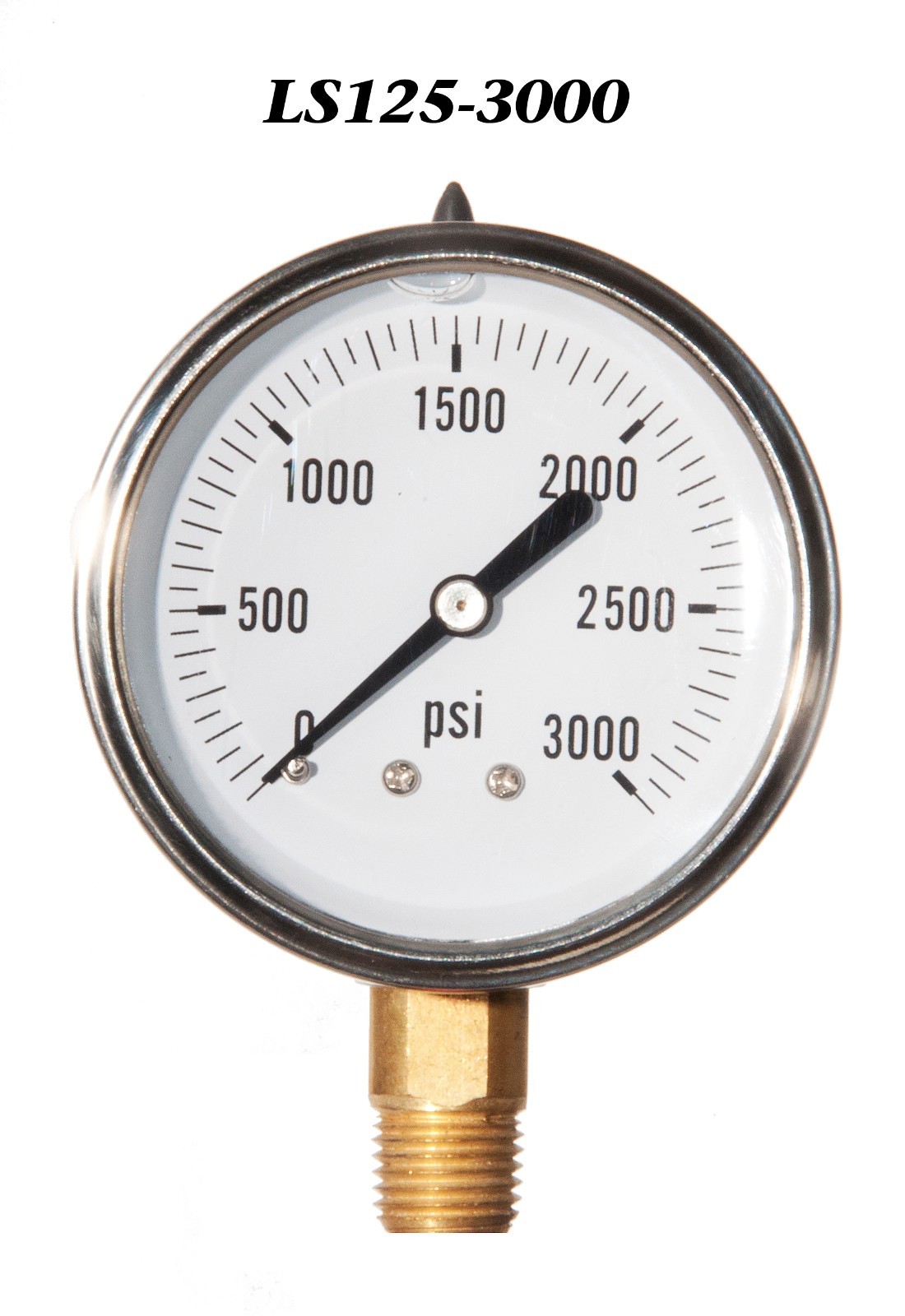 Pressure Gauge  0-3000 PSI  Liquid Filled ,2.5”  Face, 1/4