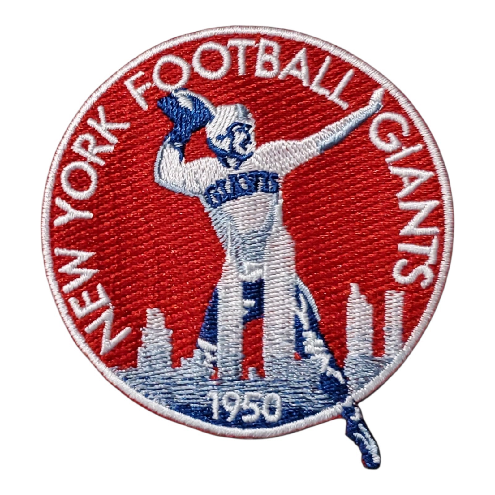 New York Giants Vintage Round Style Patch. Embroidered. Iron On Backing. 3\ New York Giants Vintage Round Style Patch. Embroidered. Iron On Backing. 3\