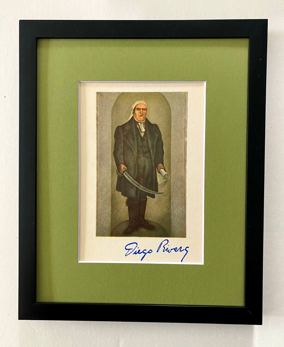 DIEGO RIVERA + ORIGINAL 1946 + SIGNED VINTAGE PRINT + MORELOS + MATTED