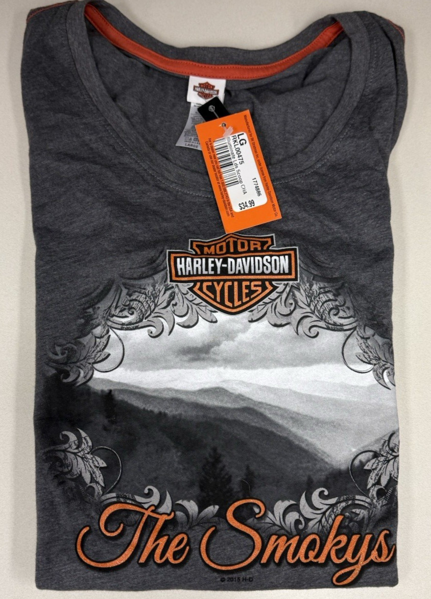 Harley-Davidson The Smokys Smoky Mountain Maryville TN Graphic T-Shirt LG Harley-Davidson The Smokys Smoky Mountain Maryville TN Graphic T-Shirt LG