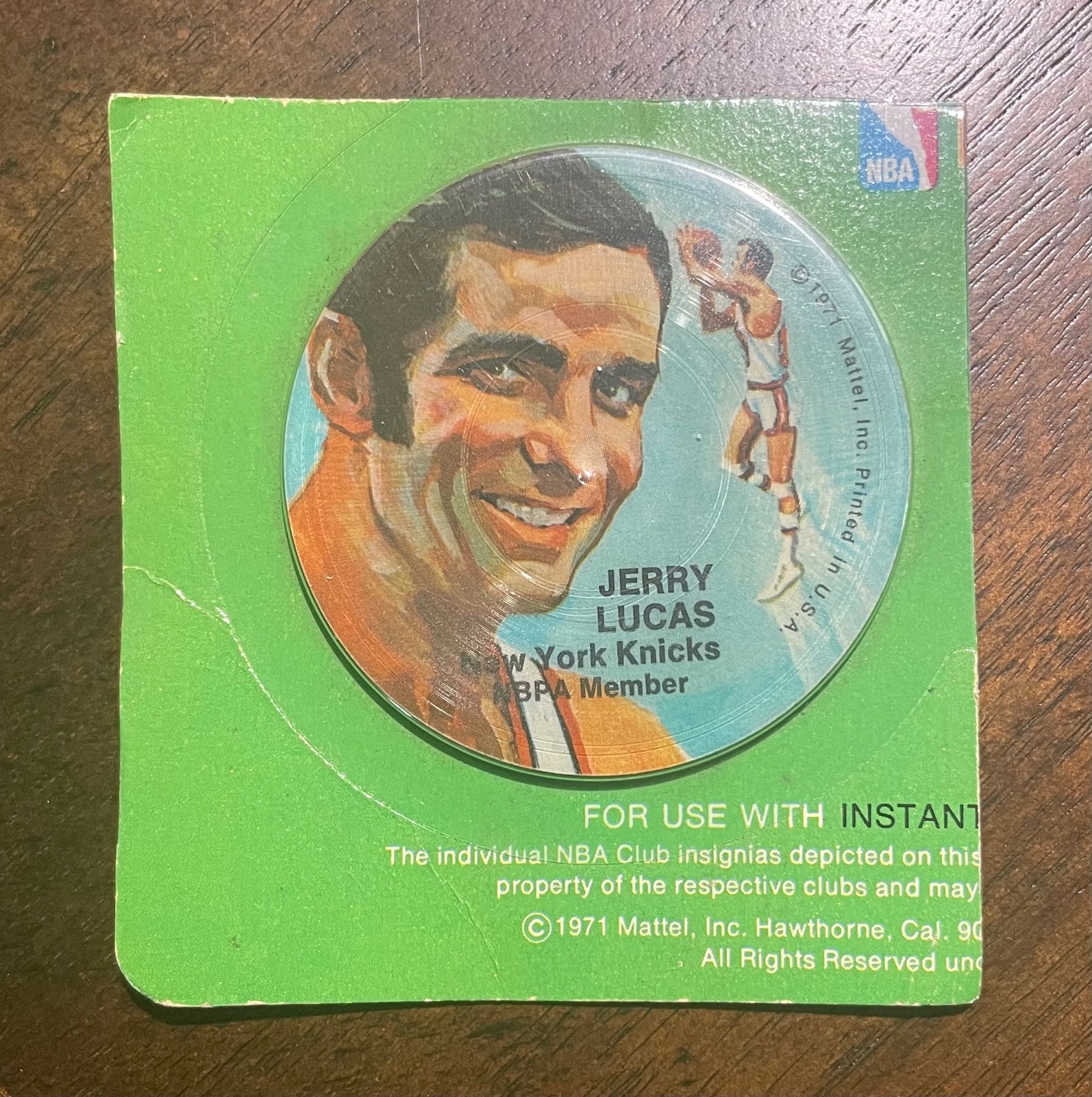 1971 Mattel Instant Replay Basketball 2-Sided - LUCAS - Knicks ~ Unopened  Rare