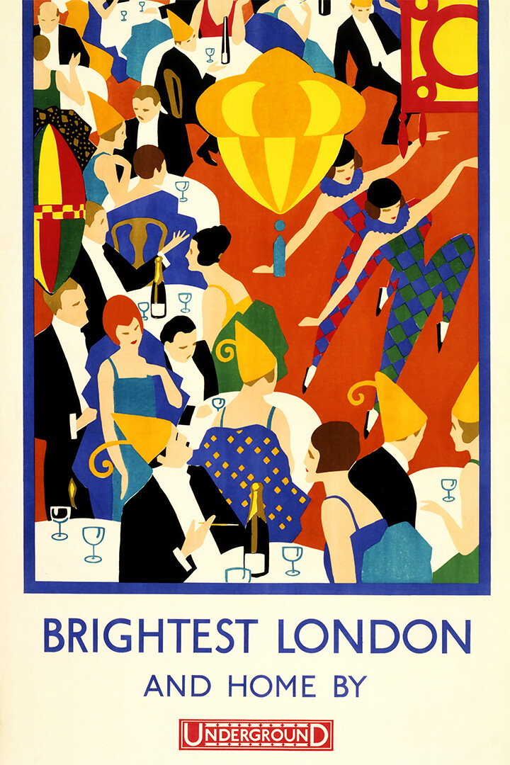 Brightest London and Home by Underground Vintage Art Wall Poster - POSTER 20x30 Brightest London and Home by Underground Vintage Art Wall Poster - POSTER 20x30