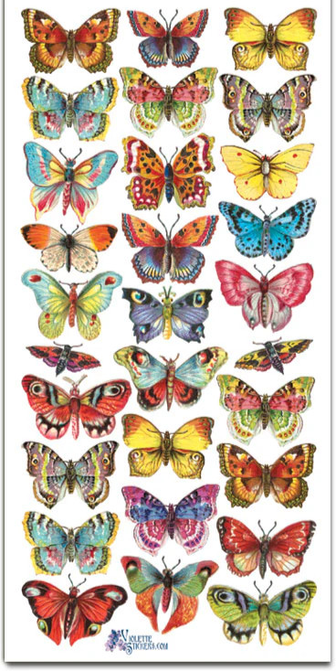 Violette Stickers Tropical Butterfly Stickers  Scrapbook Craft Planner Supply