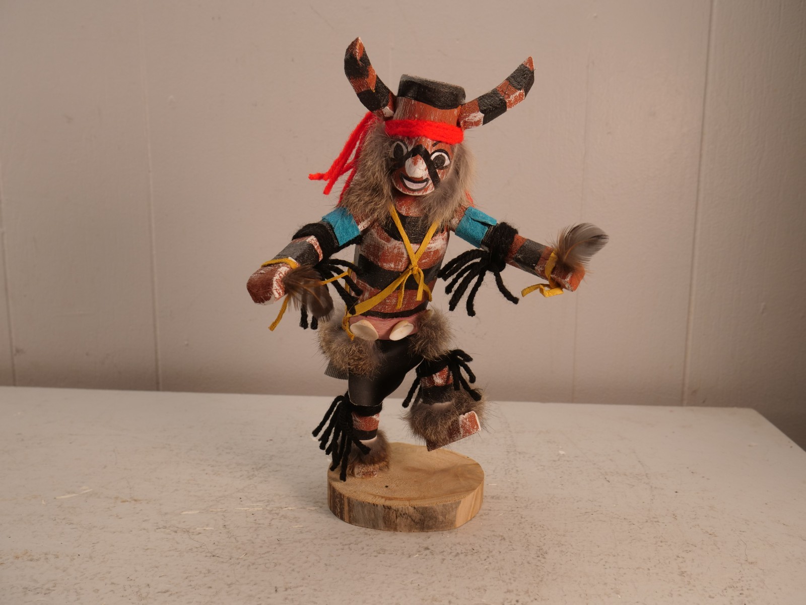 Clown Native American Kachina Doll 9” Signed by Artist JAMES Clown Native American Kachina Doll 9” Signed by Artist JAMES