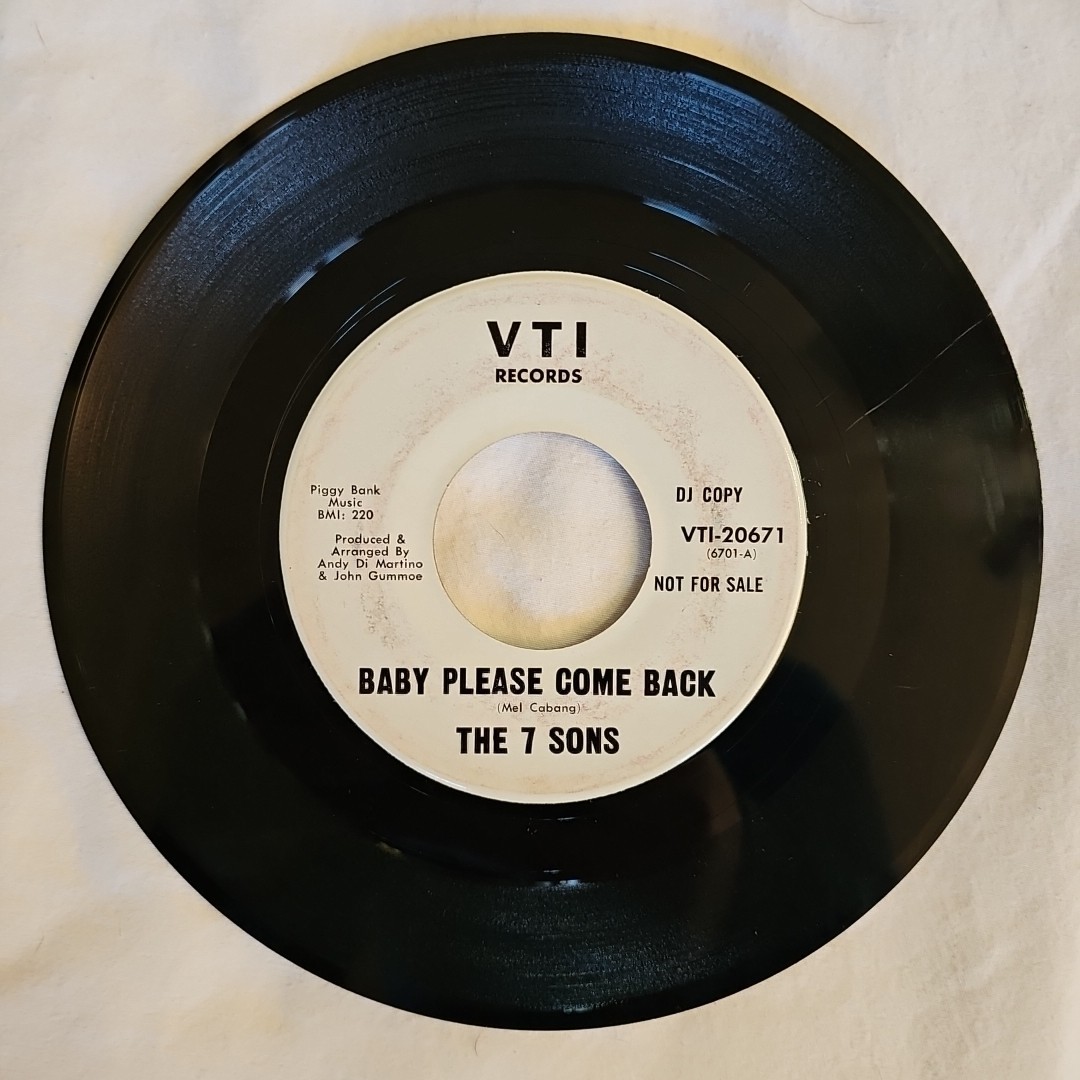 The 7 Sons Baby Please Come Back On The Run PROMO 1967 VTI records RARE 7 inch 