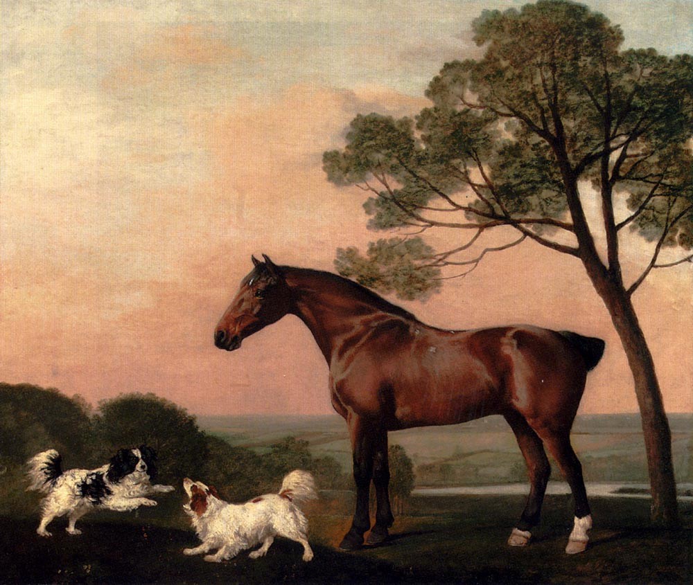 Stubbs, George - A Bay Hunter With Two Spaniels Stubbs, George - A Bay Hunter With Two Spaniels