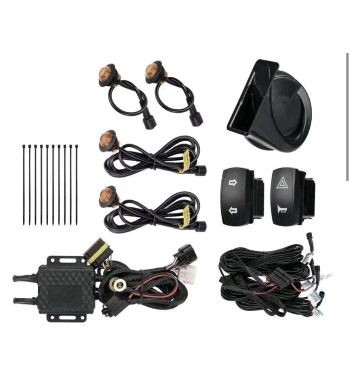 UTV Turn Signal Kit with Horn, Pre-Wired, Plug and Play UTV ATV Blinker KEMIMOTO