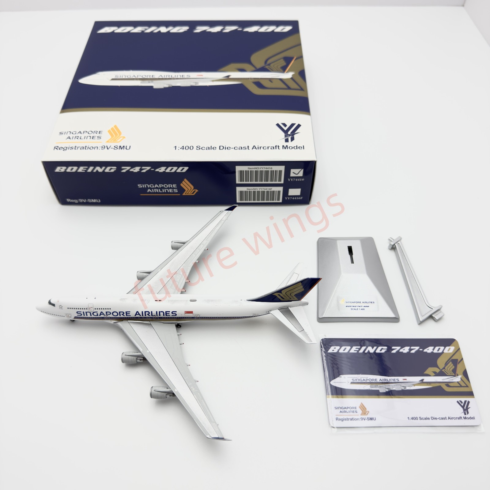 YY Wings 1/400 Singapore Airlines B747-400 9V-SMU  Aircraft Model NEW