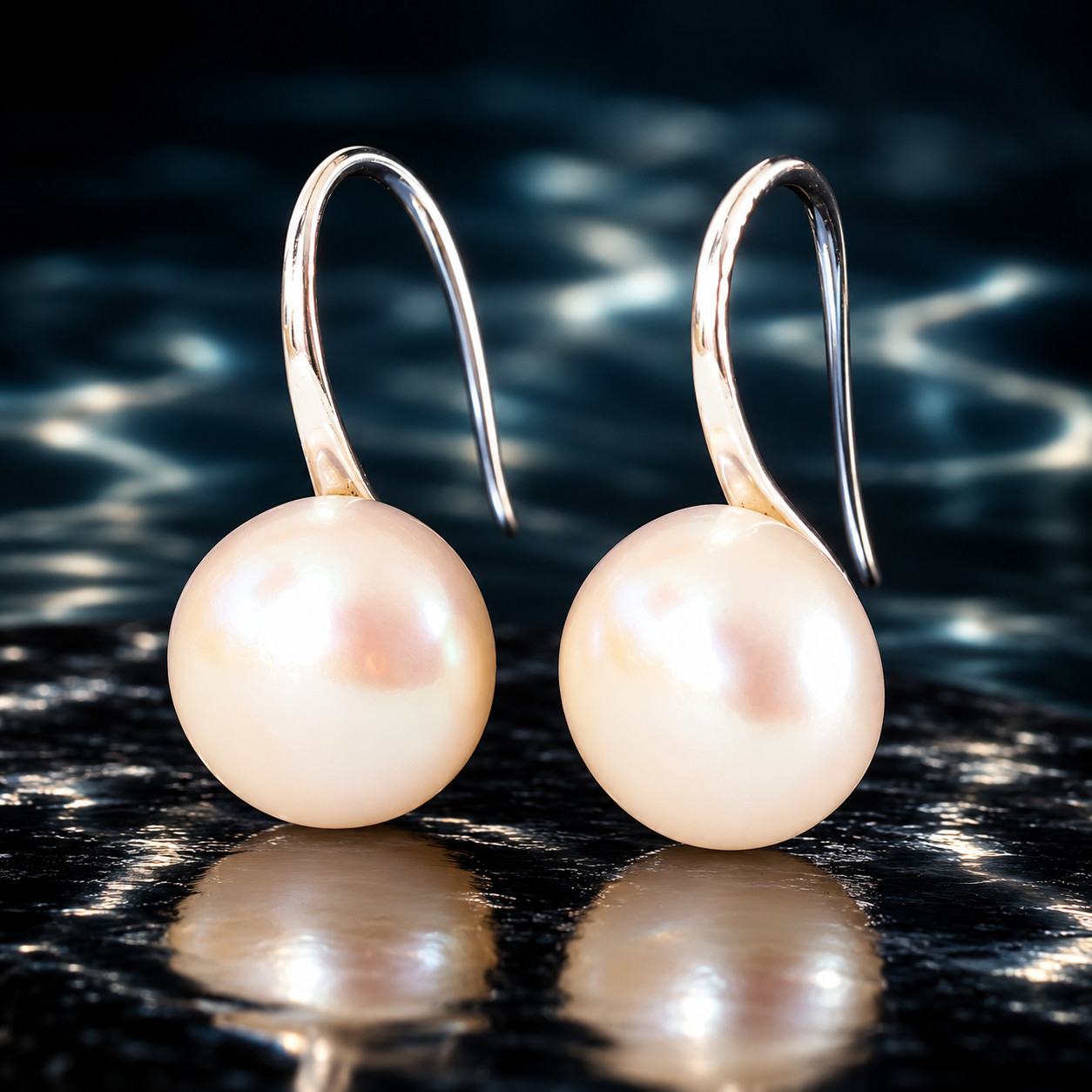 Pearl Earrings White Freshwater Drop Hook Silver Filled Elegant Wedding Bridal