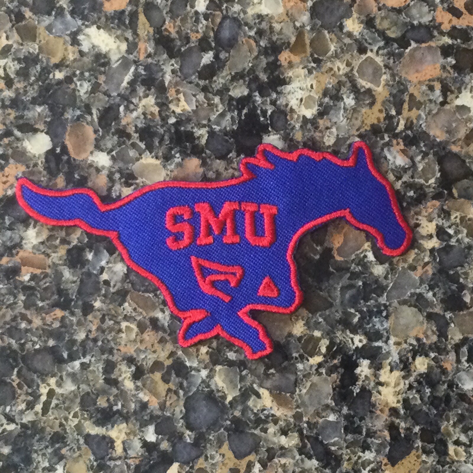 SMU Southern Methodist University Mustangs VINTAGE EMBROIDERED IRON ON PATCH 3” SMU Southern Methodist University Mustangs VINTAGE EMBROIDERED IRON ON PATCH 3”