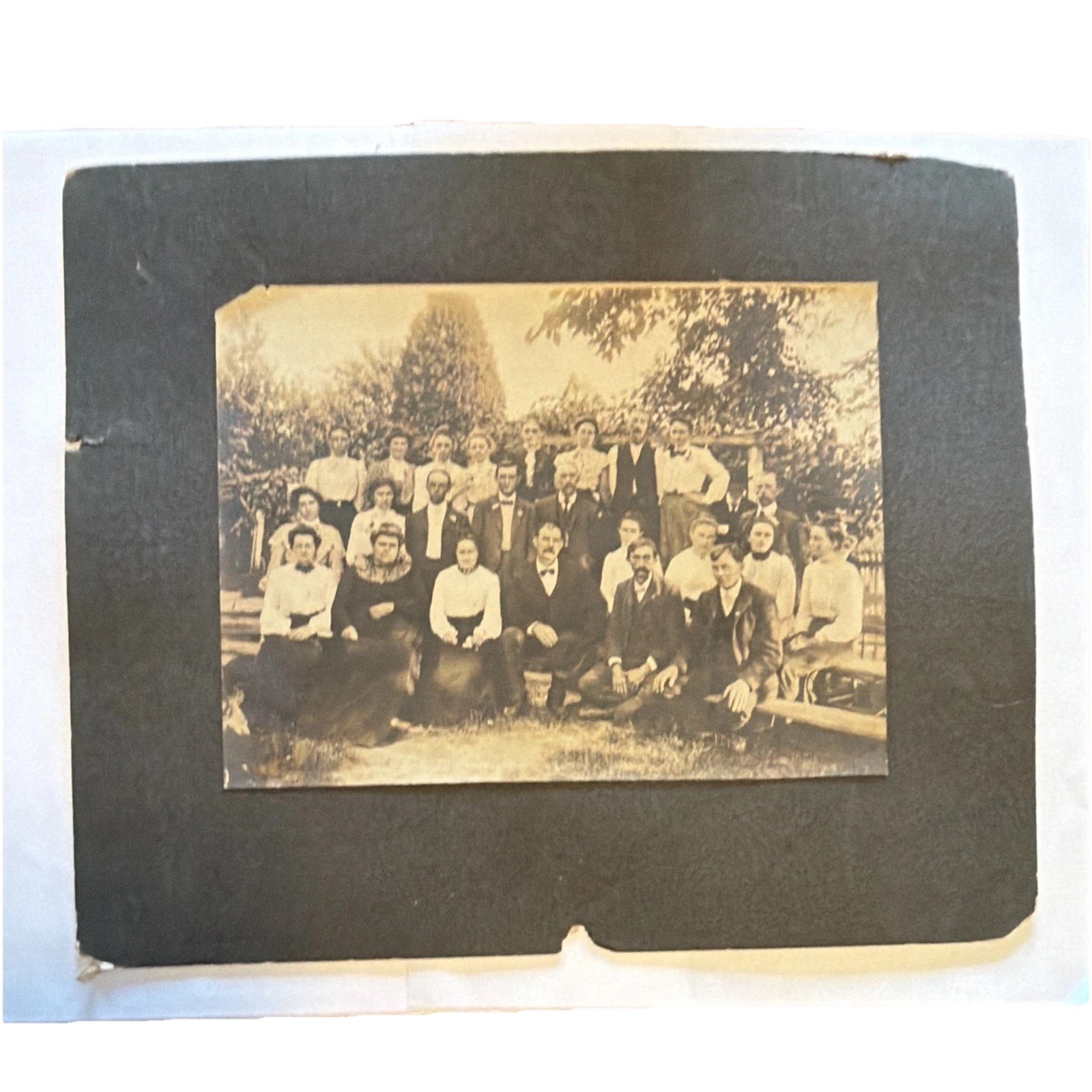 Antique Group Photo New Lexington OH Howorth Relatives Sept 1903 Family Reunion