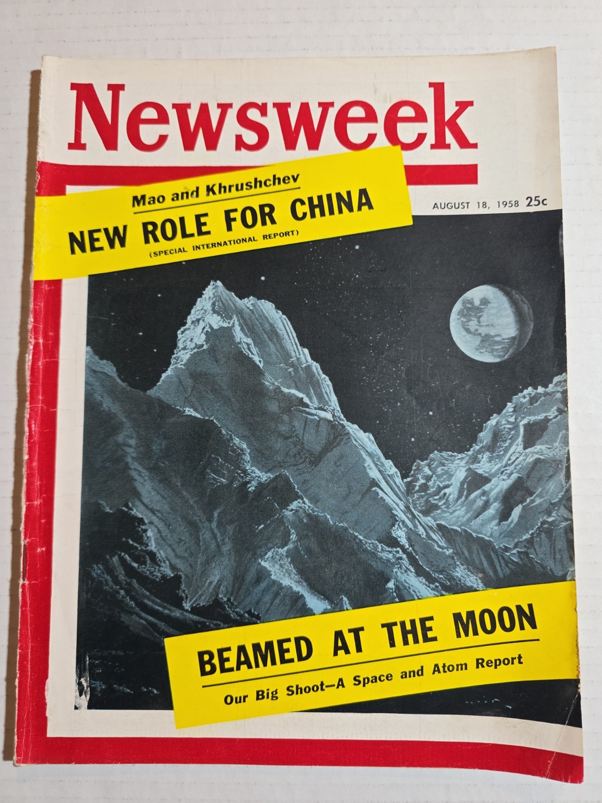 Newsweek Magazine / August 18 1958 / No Label / Beamed At The Moon / Mao