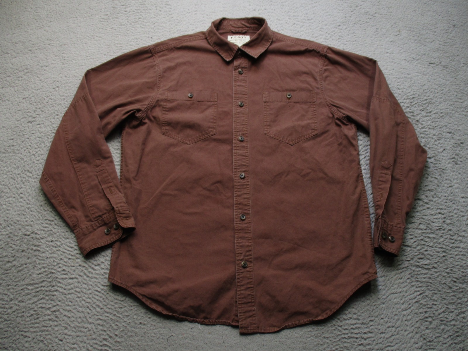 Filson Shirt Mens M Red Button Up Buckhorn Field Outdoor Fishing Canvas Hunting Filson Shirt Mens M Red Button Up Buckhorn Field Outdoor Fishing Canvas Hunting