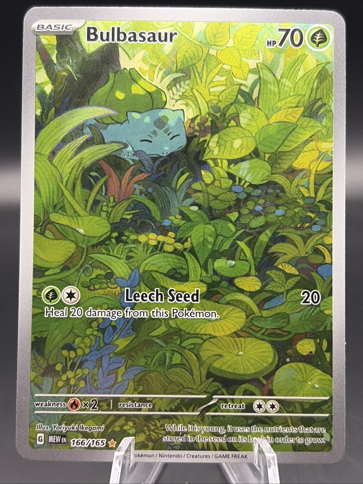 Pokemon Scarlet & Violet 151 Bulbasaur 166/165 Holofoil Illustration Rare Card